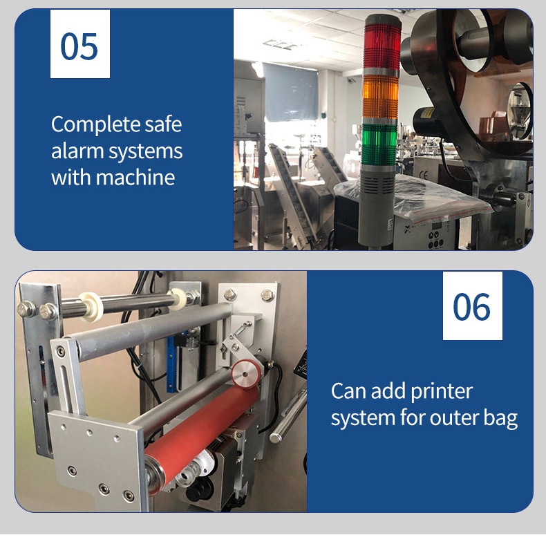 Druppelkoffiezakverpakkingsmachine met buitenenvelop