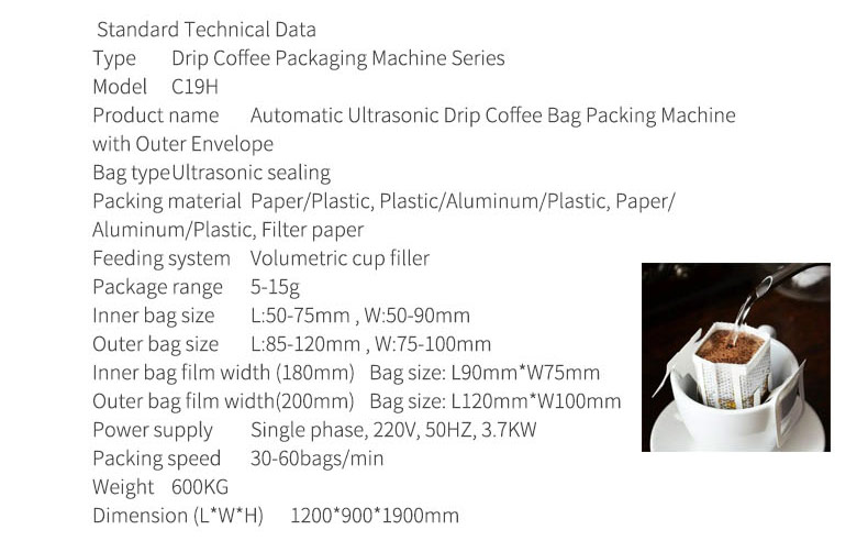 Drip Coffee Bag Packing Machine